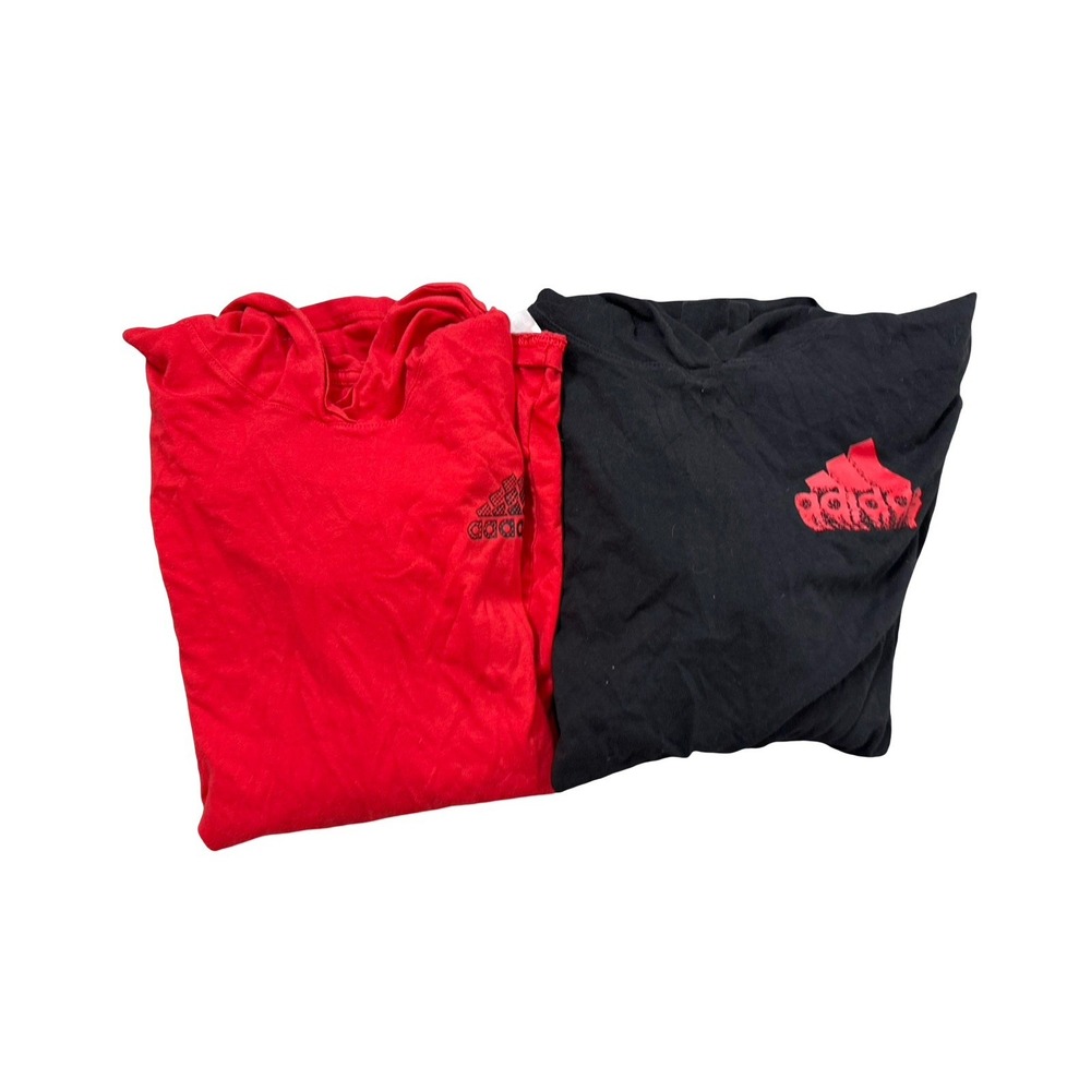 Adidas lot of 2 boys 14-16 long sleeve hooded graphic t-shirt